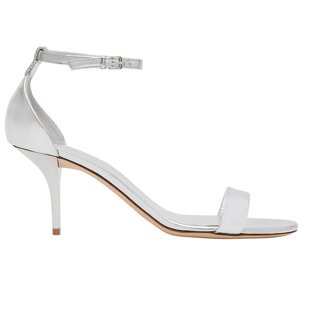 BURBERRY
Leather Metallic Heeled Sandals 70